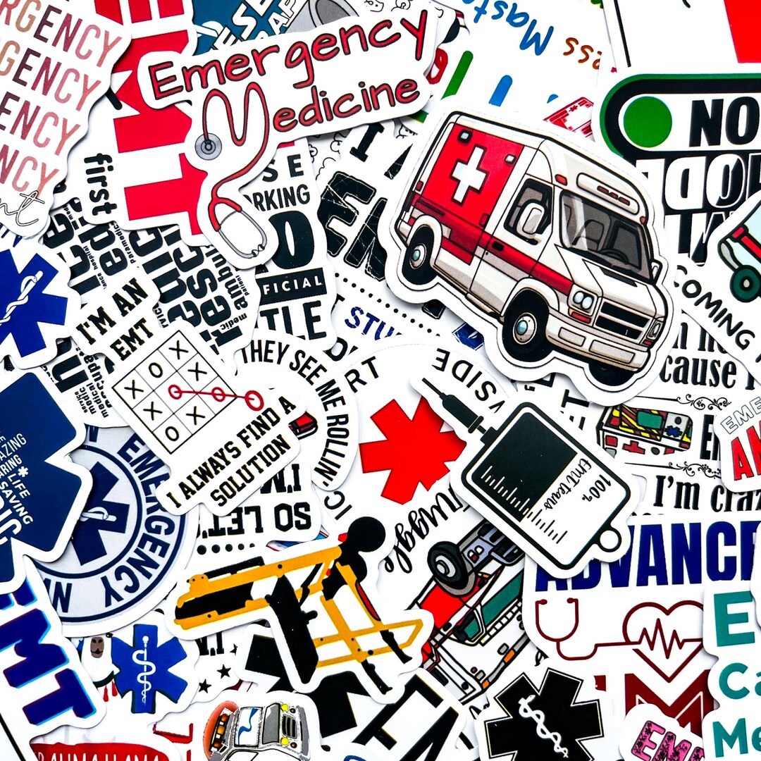 Crash Rescue Sticker Pack of 50 EMT Paramedic Stickers, Emergency Medical Stickers, Rescue ...