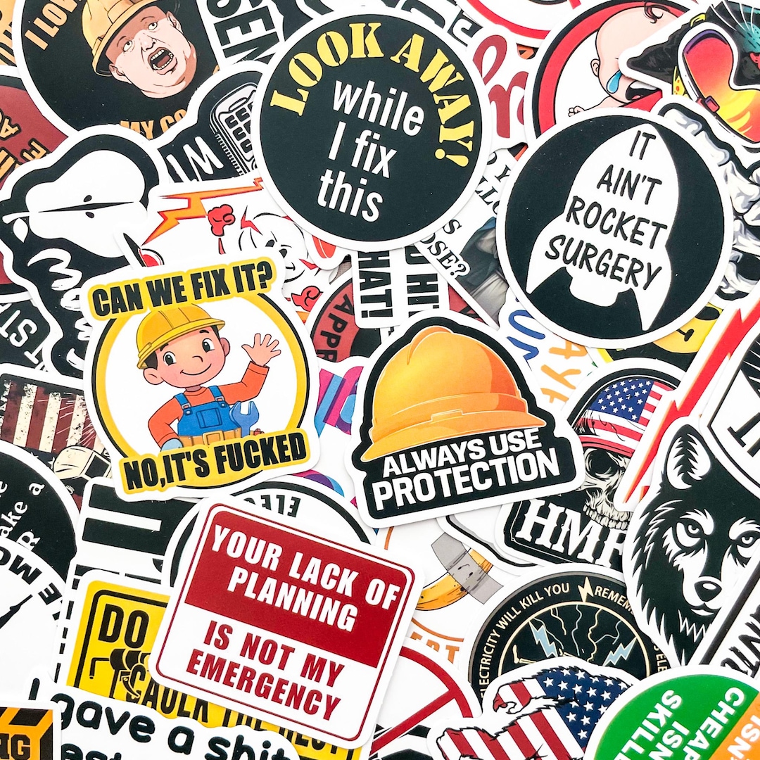 Pack of 50 Sarcastic Humor Stickers, Adult Joke Stickers, Bold ...