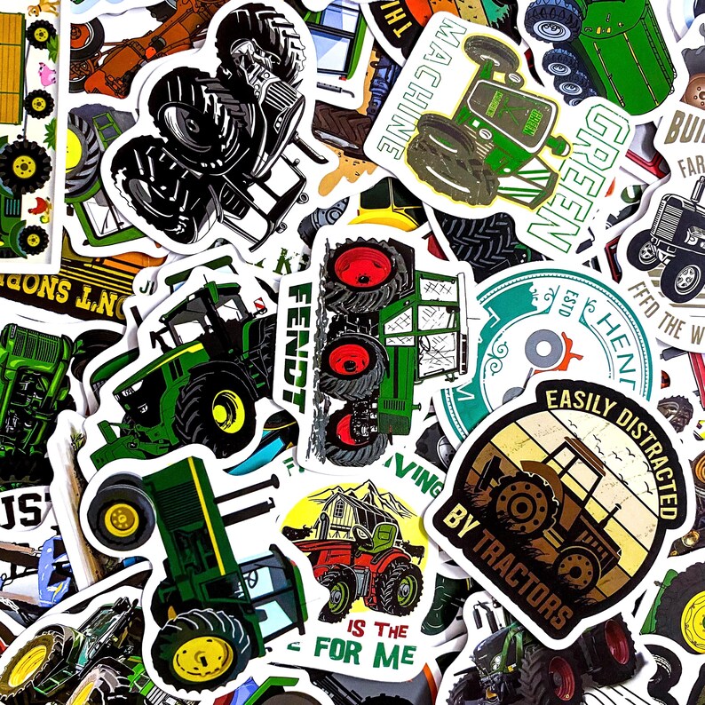 Pack of 50 Farm Stickers, Tractor Machine Stickers, Agriculture Vehicle ...