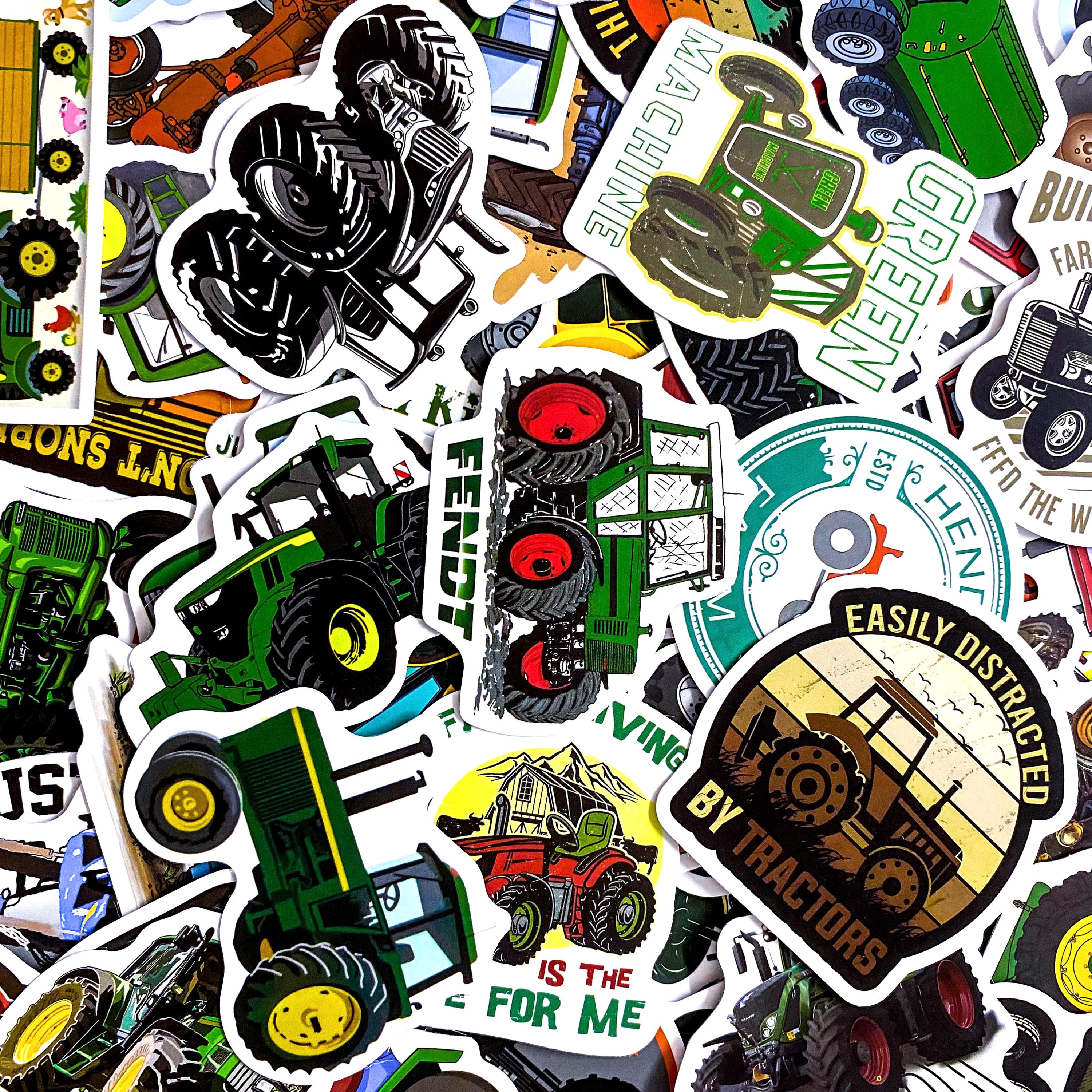 Pack of 50 Farm Stickers, Tractor Machine Stickers, Agriculture Vehicle ...