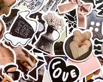 Confezione da 50 adesivi vintage, confezione di adesivi Pinterest, adesivi estetici retrò per ragazze, adesivi impermeabili per diario, bottiglia d'acqua
