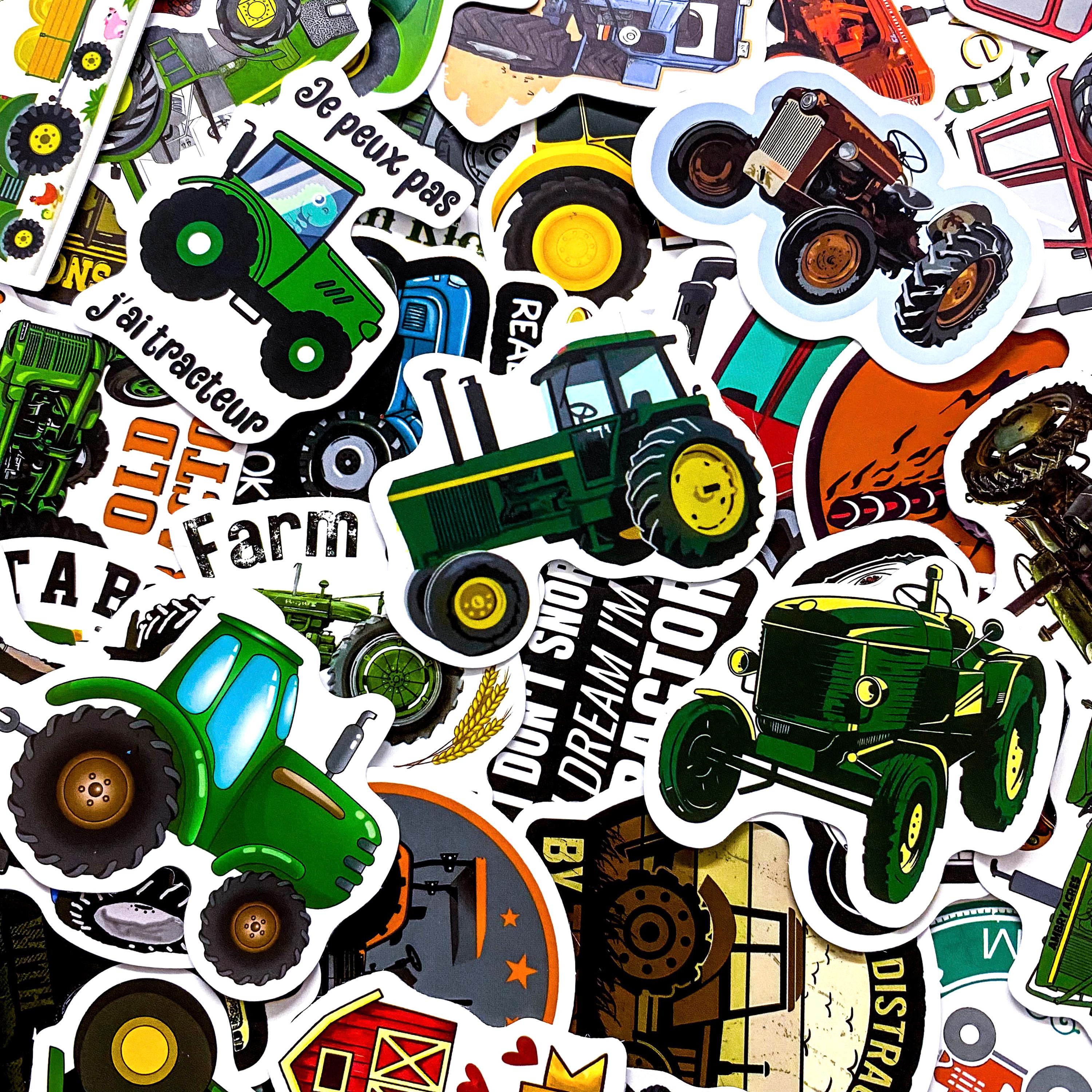 Model Tractor Stickers Pack of 50 Farm Stickers, Tractor Machine Stickers, Agriculture Vehicle ...