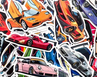 Pack of 50 Car Stickers, JDM Drift Stickers, Turbo Engine Stickers, Racing Speed Stickers, Waterproof Stickers for Laptop, Notebook, Helmet