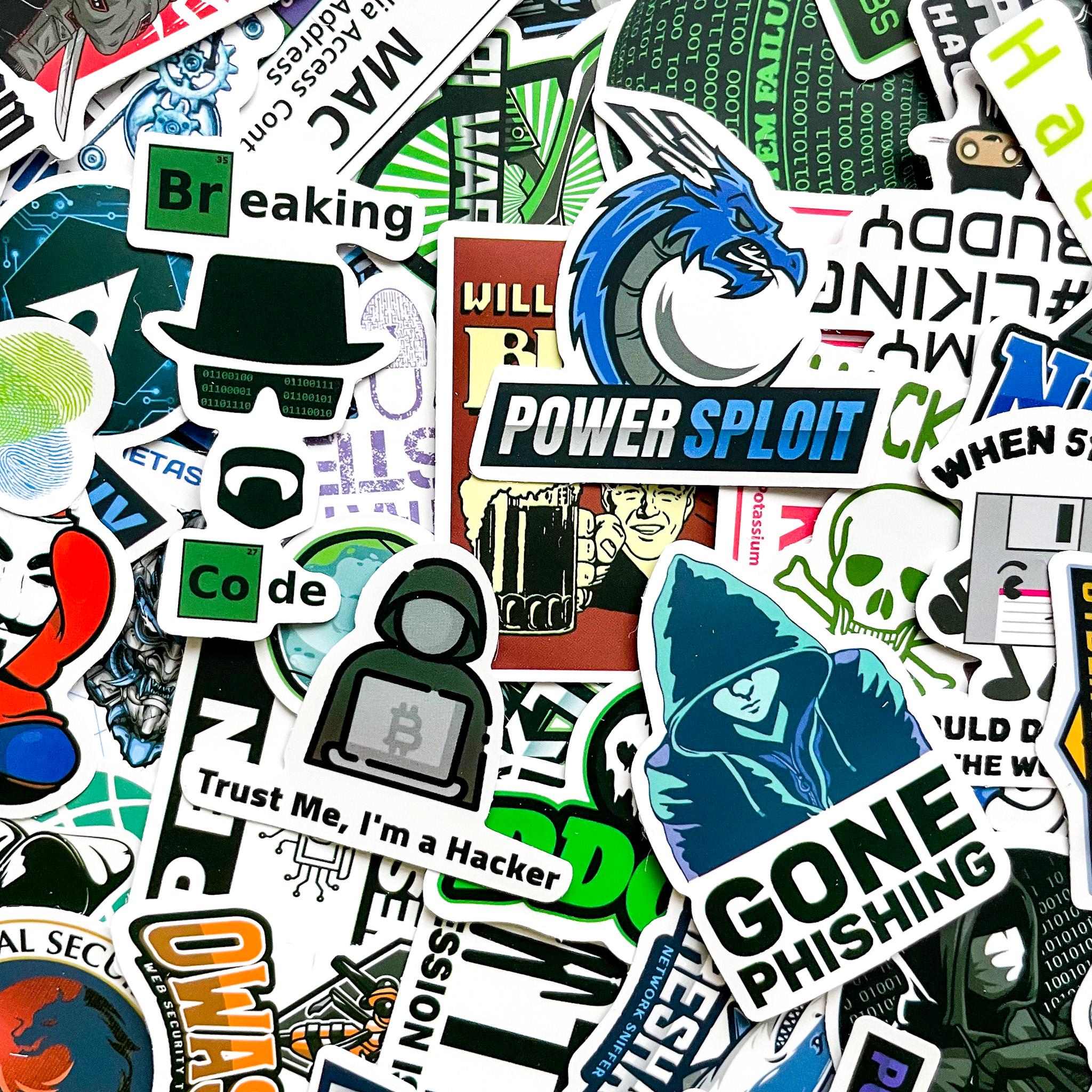 Pack of 50 Cybersecurity Stickers, Ethical Hacker Stickers, Coding ...