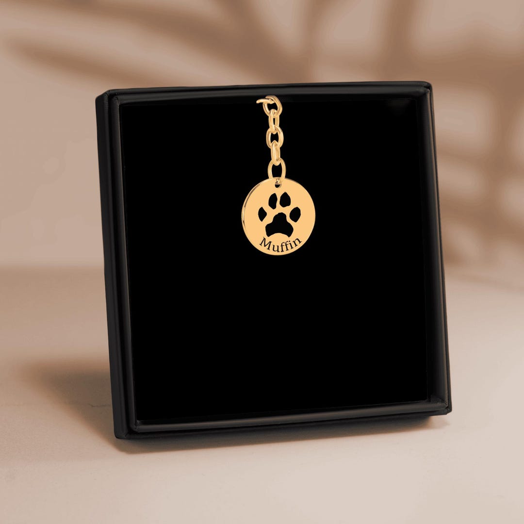 Custom Paw Print Keychain, Personalized Pet Memorial Keepsake, Dog Cat ...
