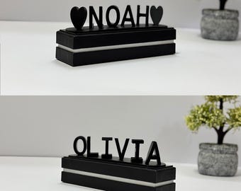 Ilusión de amor con dos nombres - Regalo personalizado impreso en 3D - Aniversario, regalo de San Valentín para esposa y esposo