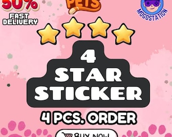 Mogo 4スターステッカー - 4枚セット (12-24枚セット) POSH PETS アルバム