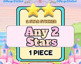 Pegatina de 2 estrellas Mogo / 1 pieza / Entrega rápida