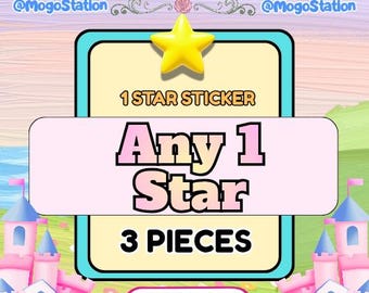 Pegatina de 1 estrella de Mogo / 3 uds. / Entrega rápida