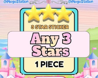 Pegatina de 3 estrellas Mogo / 1 pieza / Entrega rápida