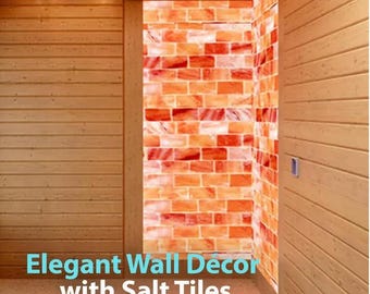 Azulejos de sal rosa do Himalaia: Decoração para spa e sauna, 8x4x2 (pacote com 20)