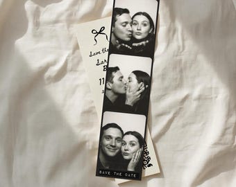 Plantilla de fotomatón vintage para guardar la fecha: editable, imprimible y descarga digital