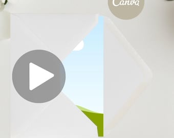 Bröllopsinbjudningsvideomodell, redigerbar Canva-mall, dra-och-släpp-ram