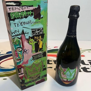 Dom Perignon Empty Bottle•Dom Perignon Flaschen Leer•Dom Perignon Bouteille Vide•Dom Perignon Limited Edition•Jean Michael Basquiat Factice JMB 0,7 + Box Green