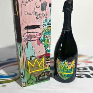 Dom Perignon Empty Bottle•Dom Perignon Flaschen Leer•Dom Perignon Bouteille Vide•Dom Perignon Limited Edition•Jean Michael Basquiat Factice JMB 0,7 + Box Yellow