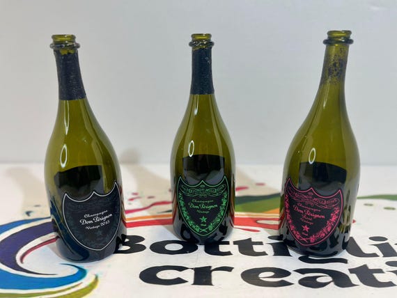 Home Bar Decor•Empty Bottle Dom Perignon•Luminous dom perignon•bottle leer dom perignon•boutille vide luxury dom pérignon• bouteille vide