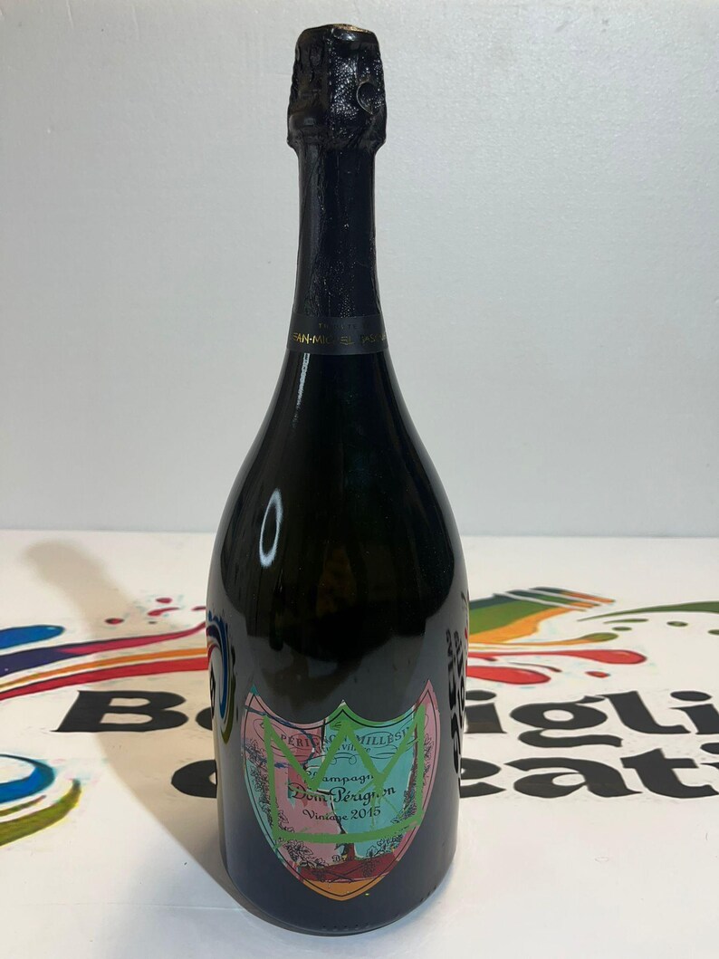 Dom Perignon Empty Bottle•Dom Perignon Flaschen Leer•Dom Perignon Bouteille Vide•Dom Perignon Limited Edition•Jean Michael Basquiat Factice immagine 9