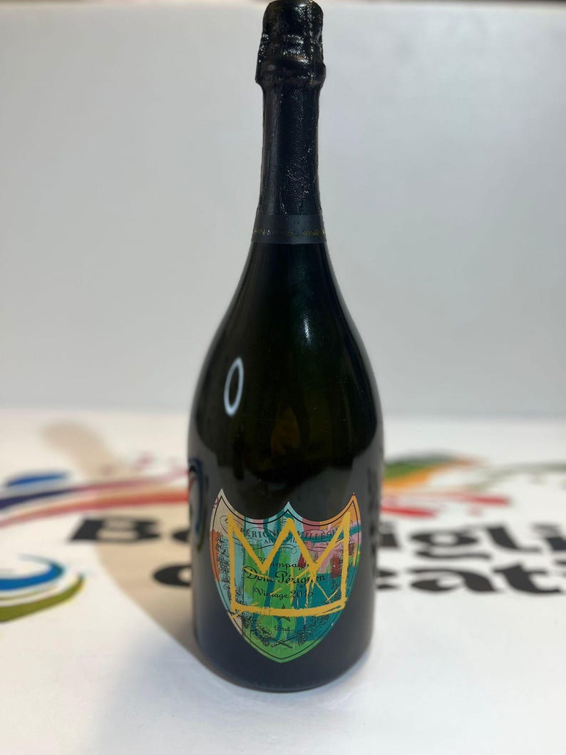 Dom Perignon Empty Bottle•Dom Perignon Flaschen Leer•Dom Perignon Bouteille Vide•Dom Perignon Limited Edition•Jean Michael Basquiat Factice immagine 10