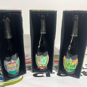 Dom Perignon Empty Bottle•Dom Perignon Flaschen Leer•Dom Perignon Bouteille Vide•Dom Perignon Limited Edition•Jean Michael Basquiat Factice JMB Bundle + Box