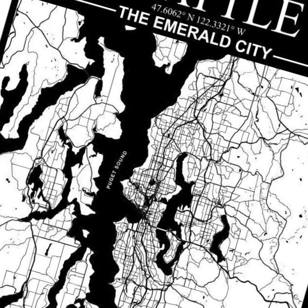 Seattle City Map SVG | Laser Cut File for CNC & Woodworking (digital ...