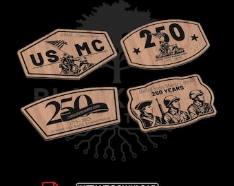 USMC 250th Anniversary Bundle SVG | CNC Laser Cut File, Wood Wall