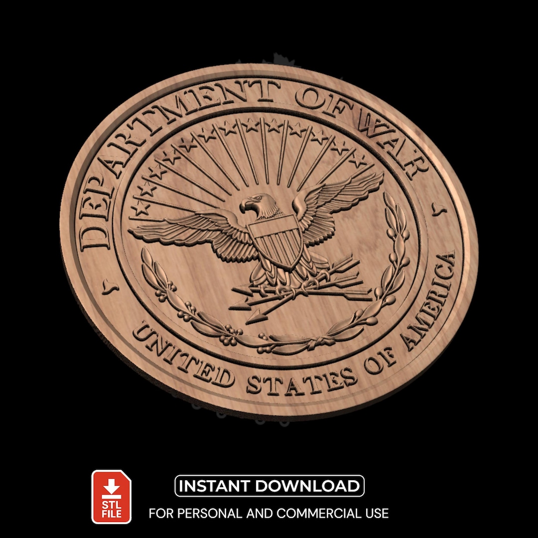 Department of War Seal STL | Eagle Emblem 3D Model for CNC and 3D ...