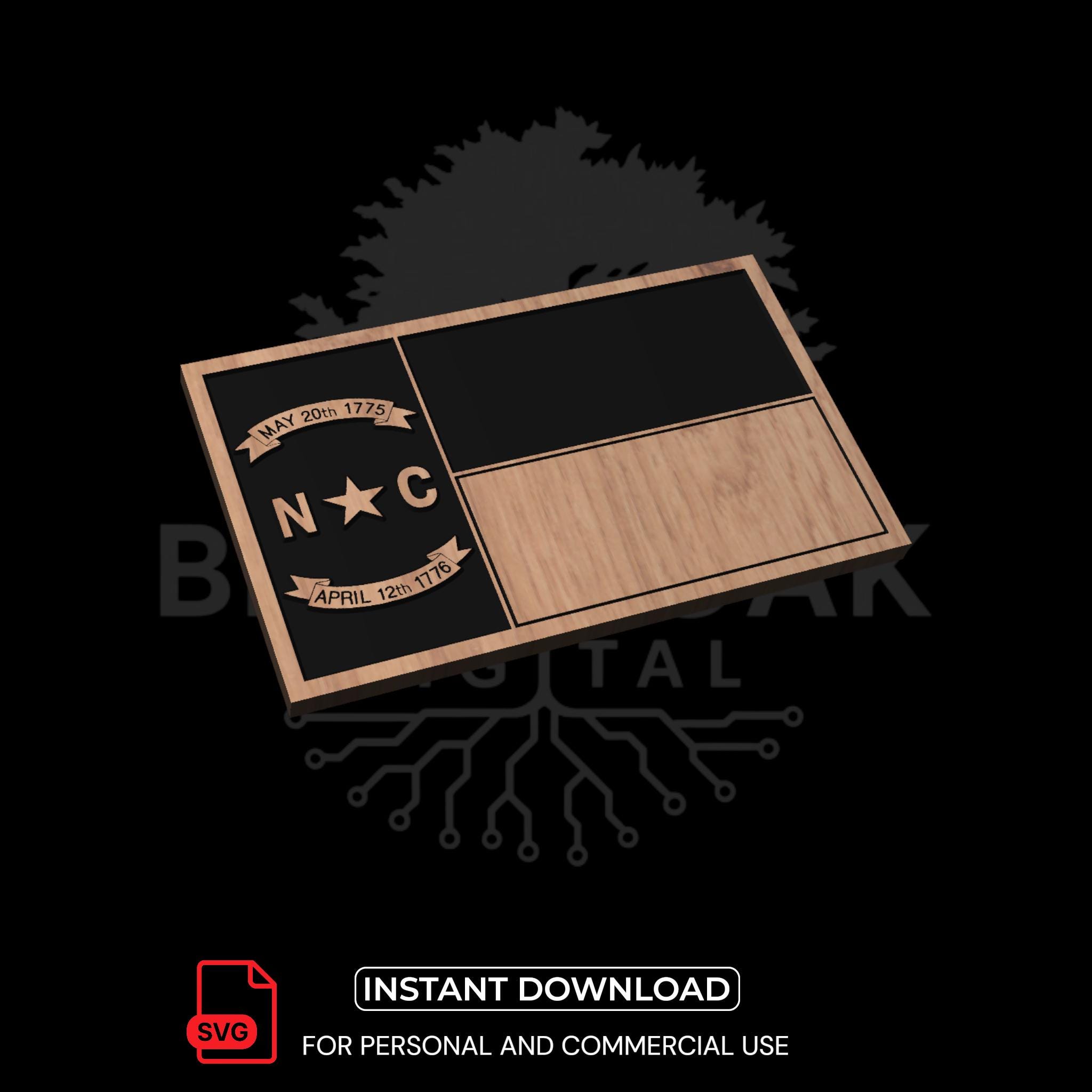 North Carolina State Flag SVG | CNC Laser Engraving Woodworking Design ...