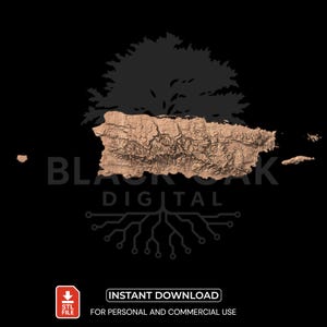 Puerto Rico Cnc Router File Puerto Rico 3D STL Model | Topographic Islands Map for CNC and 3D ...