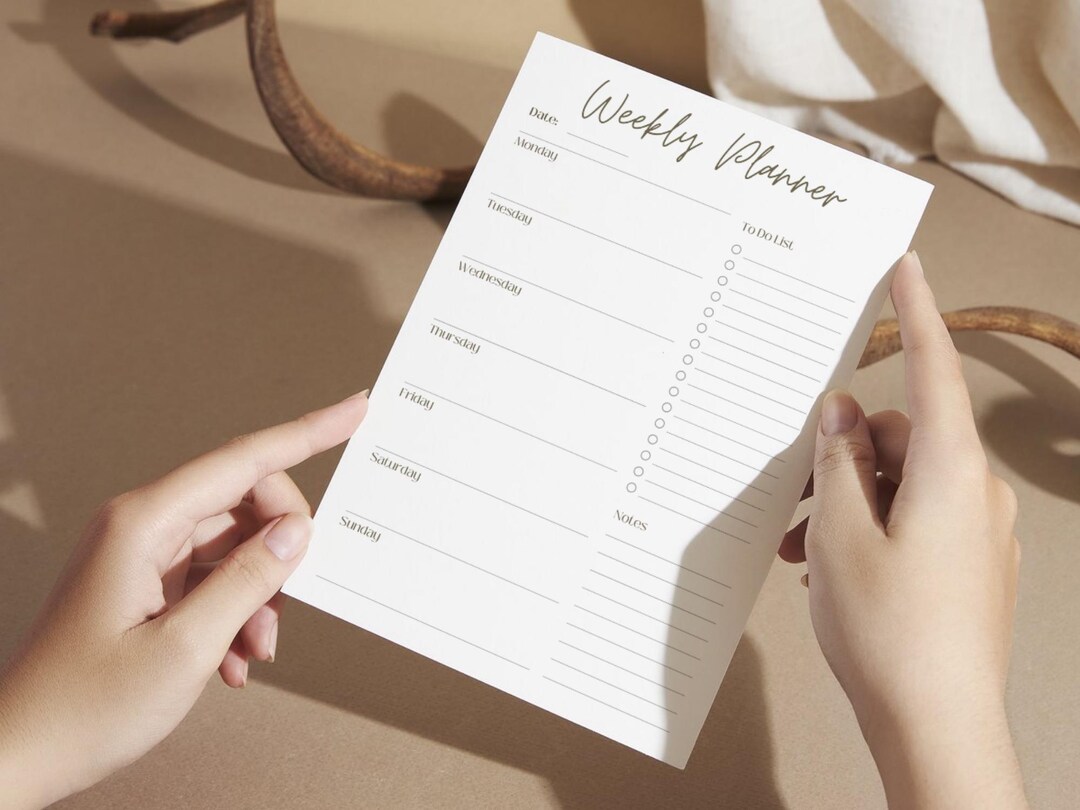 Weekly Planner Template Canva, Editable Minimal Weekly Schedule ...