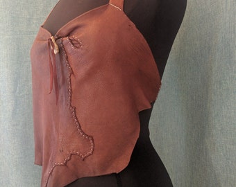 The Huntress Deerskin Leather Halter Top