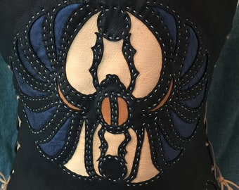 Scarab Beetle Egyptian Deerskin Leather Vest