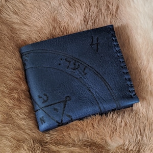 Cartera de cuero con talismán salomónico Sello de Júpiter