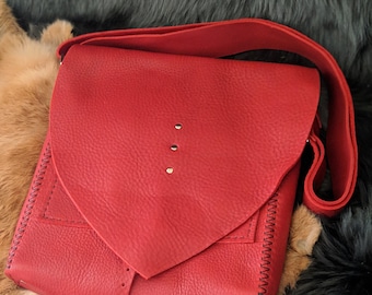 Red and Bold Leather Purse