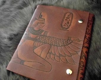 Isis Egyptian Goddess Brown Leather Journal/ Sketchbook/ Notebook/ Spellbook