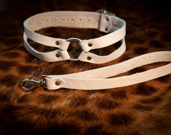 Rush Zorra Leather Choker Plus Leash - Collar