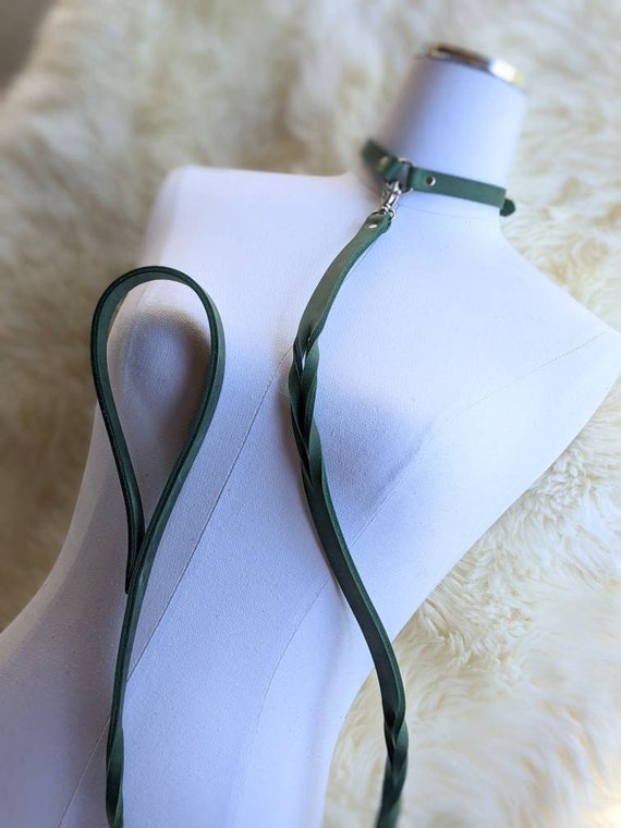 Dainty Collar and Long Dainty Leather Leash Etsy Canada