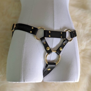 Gallo Strap On Harness- Gold/high brass hardware