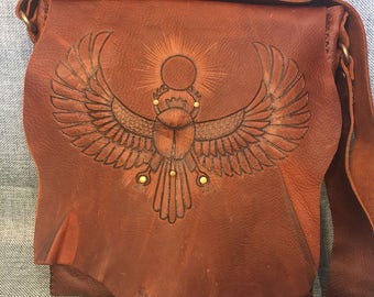 Kephra Rising Egyptian Leather Satchel
