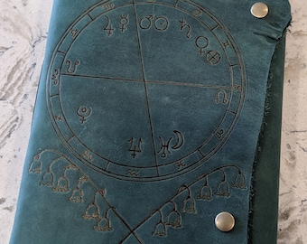 Astrological Chart Leather Journal/ Sketchbook/ Notebook/ Spellbook