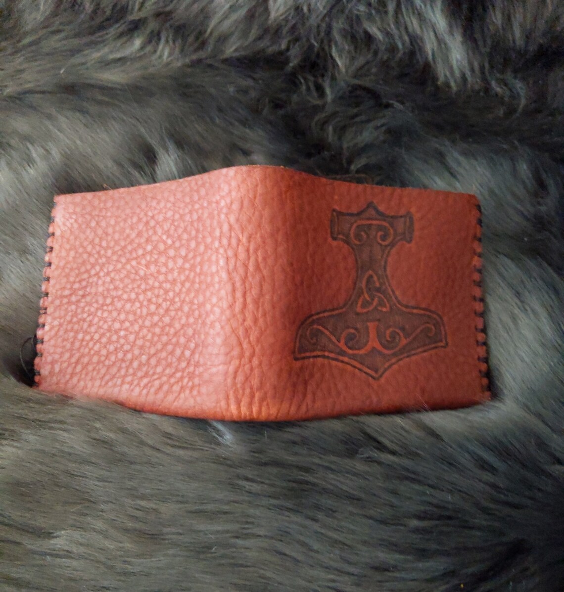 Thor's Hammer Leather Bifold Wallet Etsy