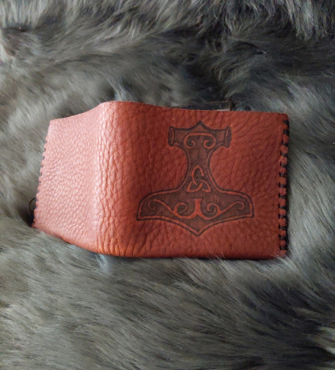 Thor's Hammer Leather Bifold Wallet Etsy