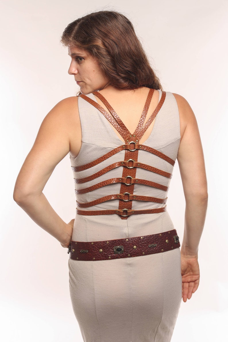 Heart Wide Open Leather Ribcage Harness Etsy