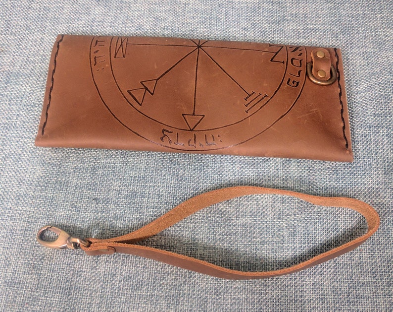 Seal of Jupiter Solomonic Talisman Leather Checkbook Wallet / Clutch / Wristlet / Passport Case image 3