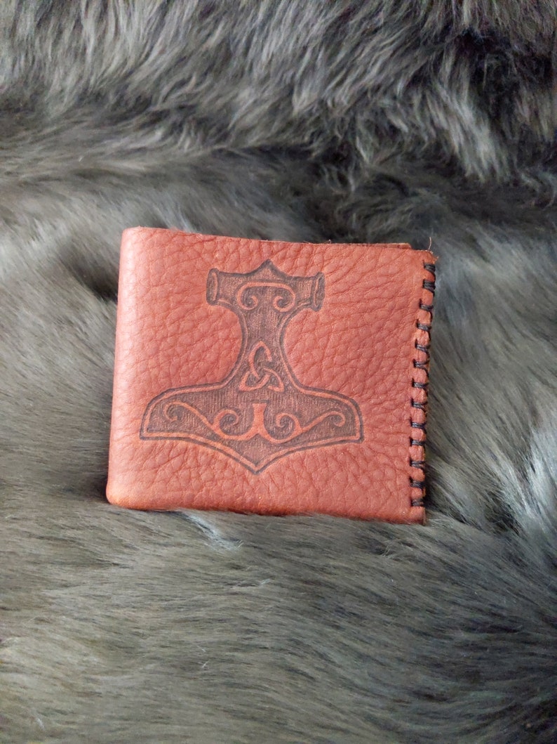 Thor's Hammer Leather Bifold Wallet Etsy
