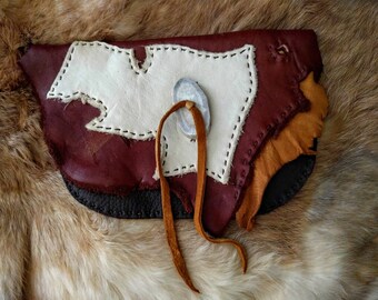 Natural Scenery Buckskin Belt Bag  / Hip Pouch / Leather Fanny Pack