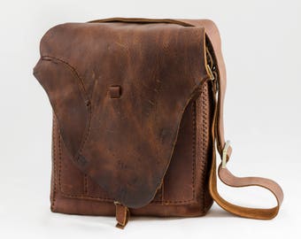 Rustic Brown Leather Satchel