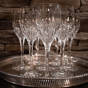 Vintage Crystal Water Goblets | Set of 8 Mikasa Arctic Lights Stemware