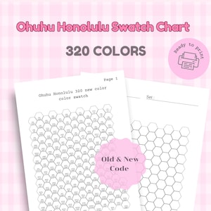 Nuancier de marqueurs à imprimer | Nuancier hexagonal | Nouvelles couleurs Ohuhu | Téléchargement instantané PDF A4