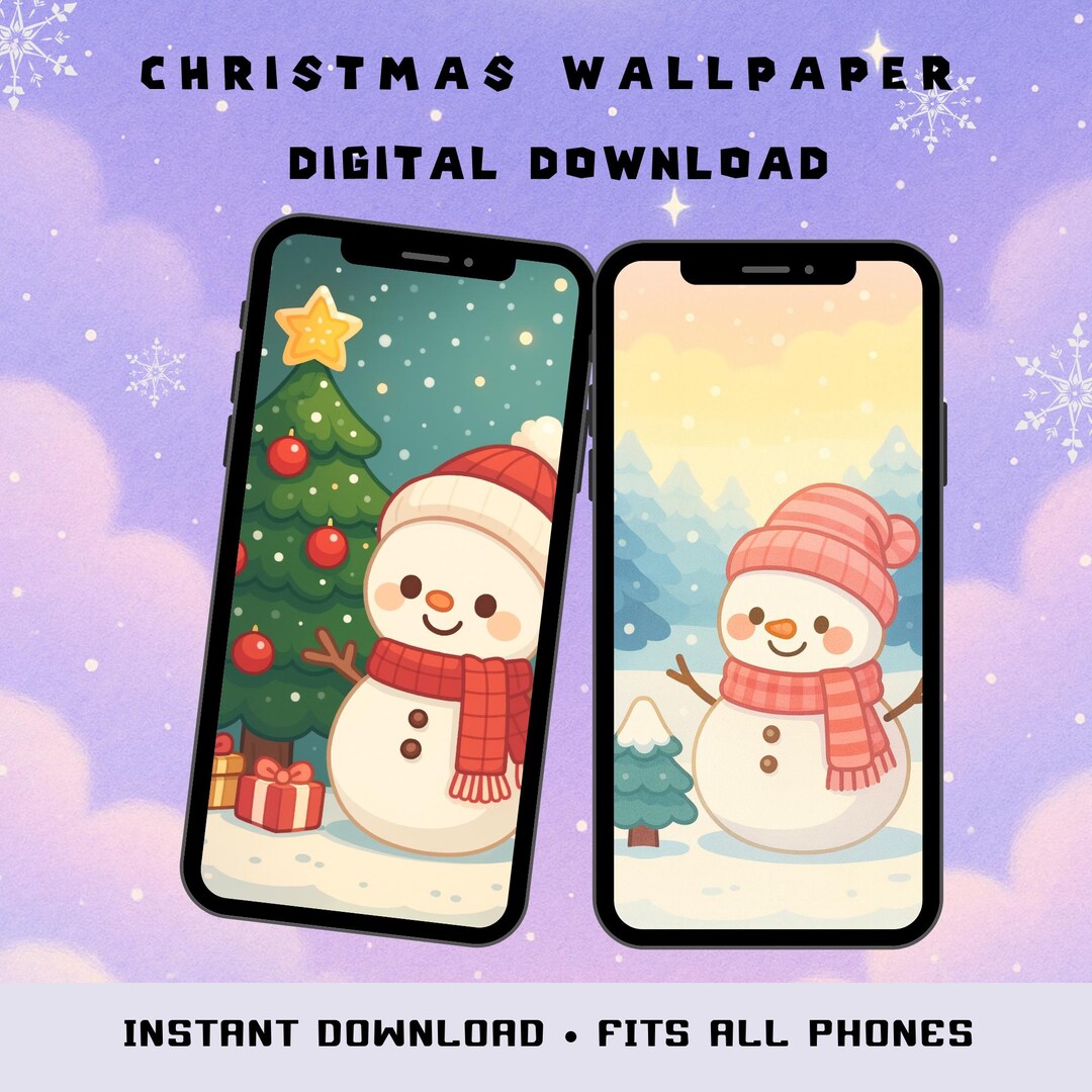 Cozy Kawaii Christmas Phone Wallpaper | Pastel Holiday iPhone