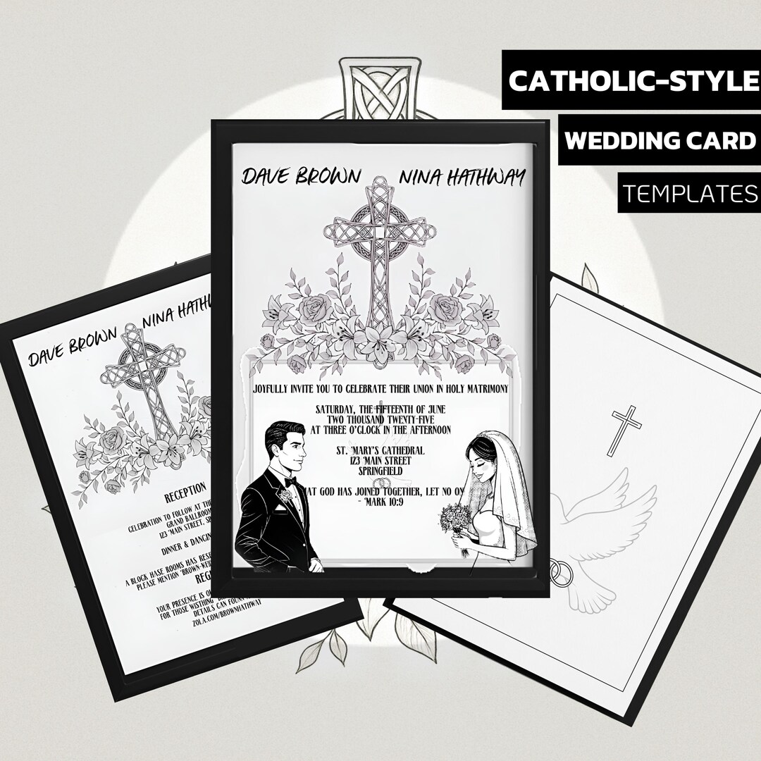 Classic & Minimalist Wedding Invitation Template Editable Animated